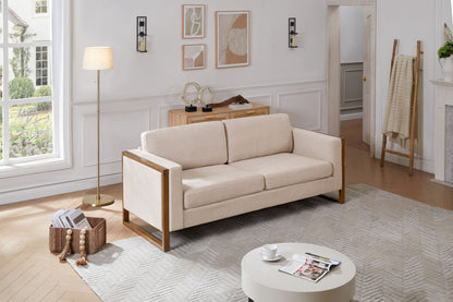 Modern Sofa With Solid Wood Legs, 3 Seater Noble House