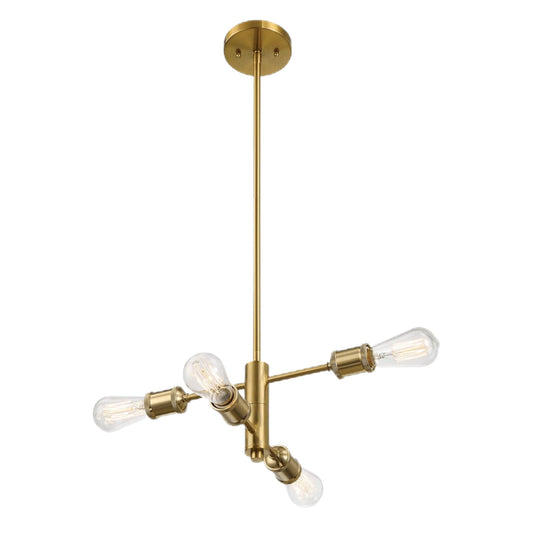 Trellis - 4 Lights Modern Gold Chandelier Vintage Pendant Fixture For Living Room - Clear / Gold Ashcroft Furniture