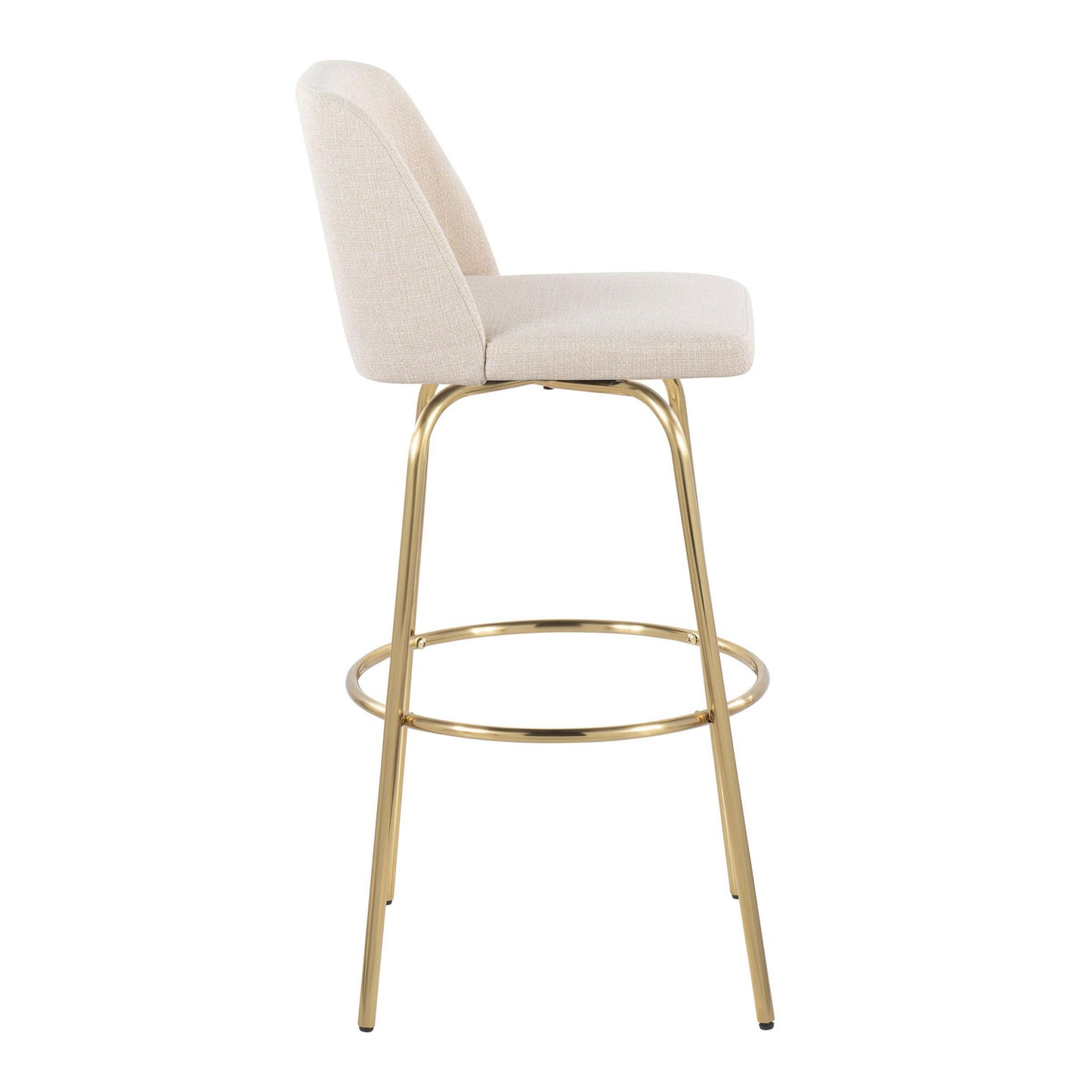 Toriano - Contemporary Fixed Height Barstool With Swivel And Round Footrest (Set of 2) Lumi Source