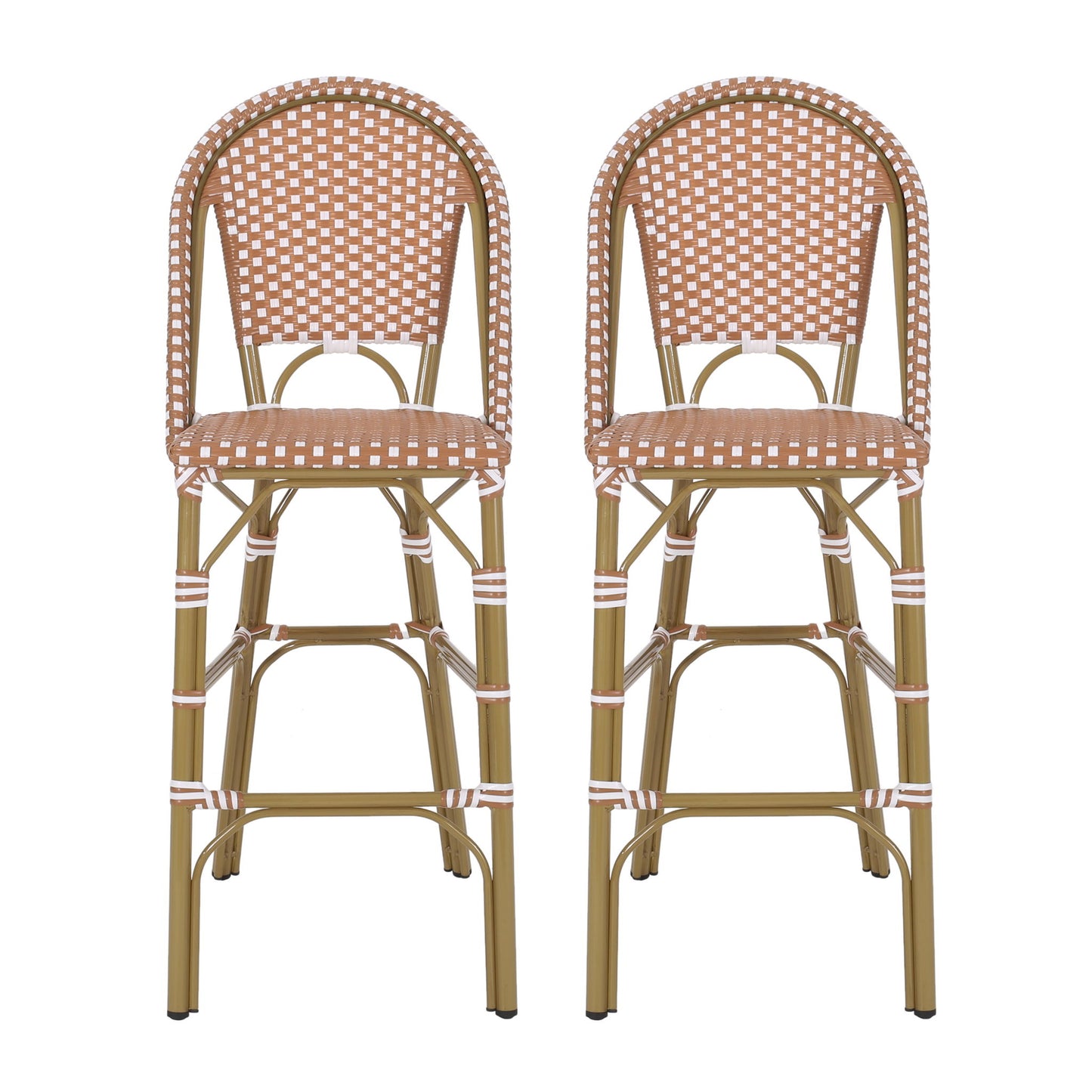 Outdoor Pe Rattan French Barstool Set Noble House