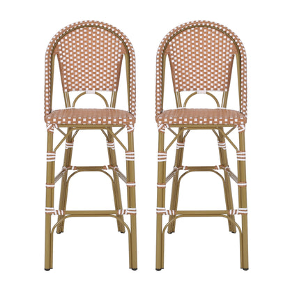 Outdoor Pe Rattan French Barstool Set Noble House