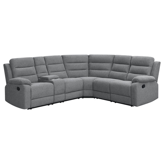 Aaron - 3 Piece Upholstered Sectional - Smoke Furniture Max
