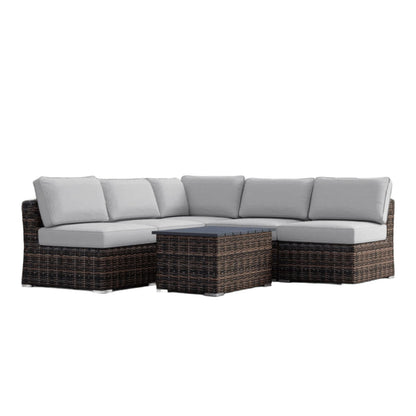 Wicker Sectional Sofa With Cushions And Table LSI Patio Furniture
