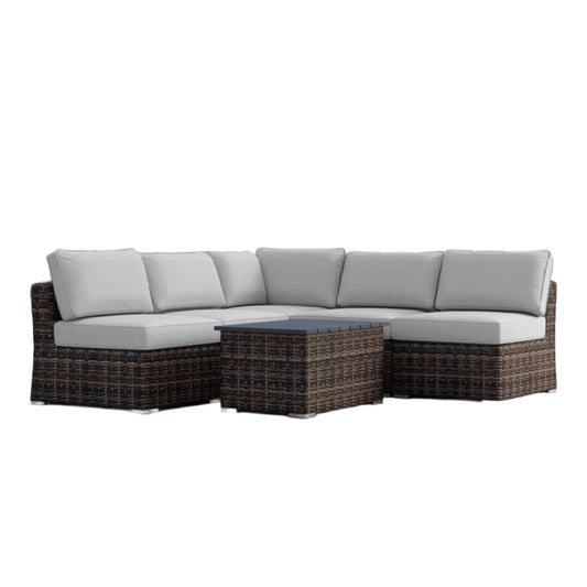 Wicker Sectional Sofa With Cushions And Table LSI Patio Furniture