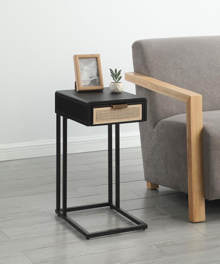 Amherst - 1-Drawer Radio Weave Cane Metal Side Table Coaster Fine Furniture