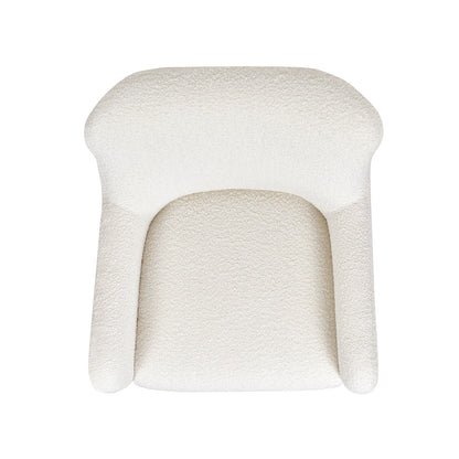 Nimbus - Curved Accent Chair - Ivory White Jennifer Taylor Home