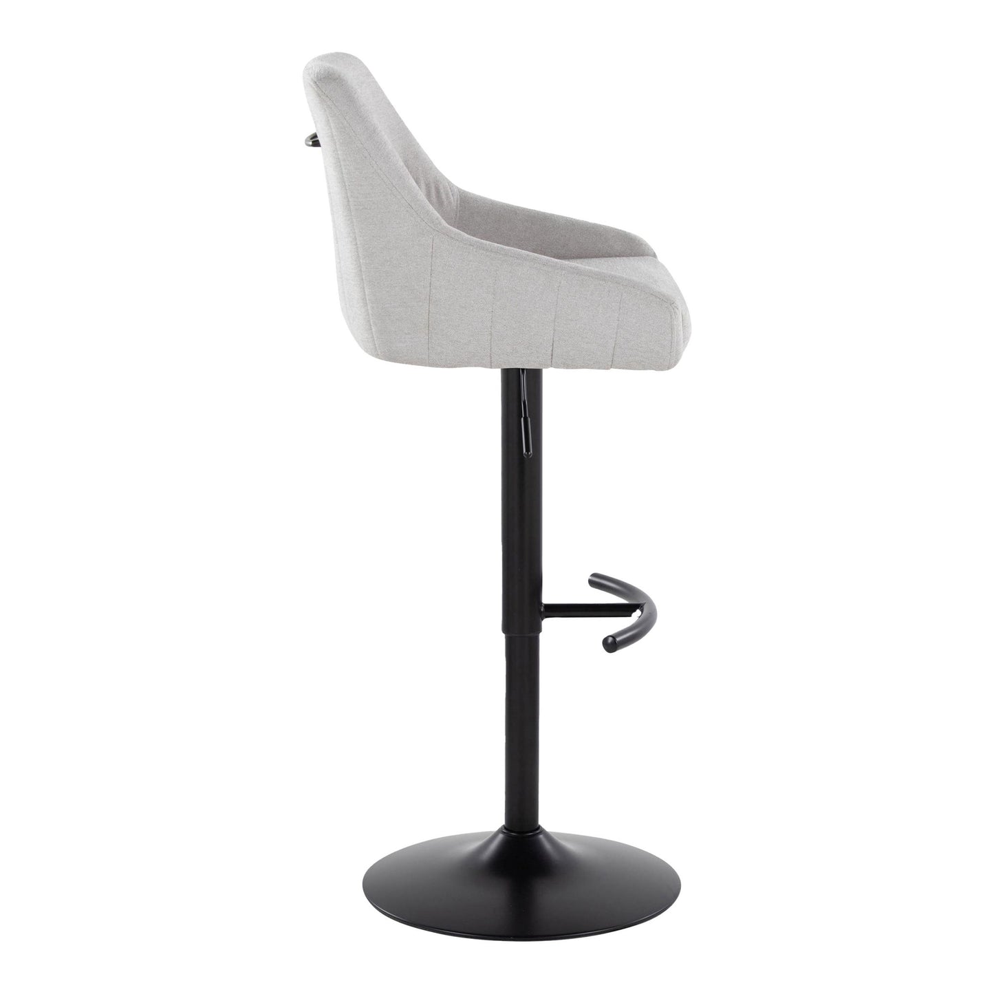 Hannah - Transitional Adjustable Barstool With Swivel With Rounded T Footrest (Set of 2) Lumi Source