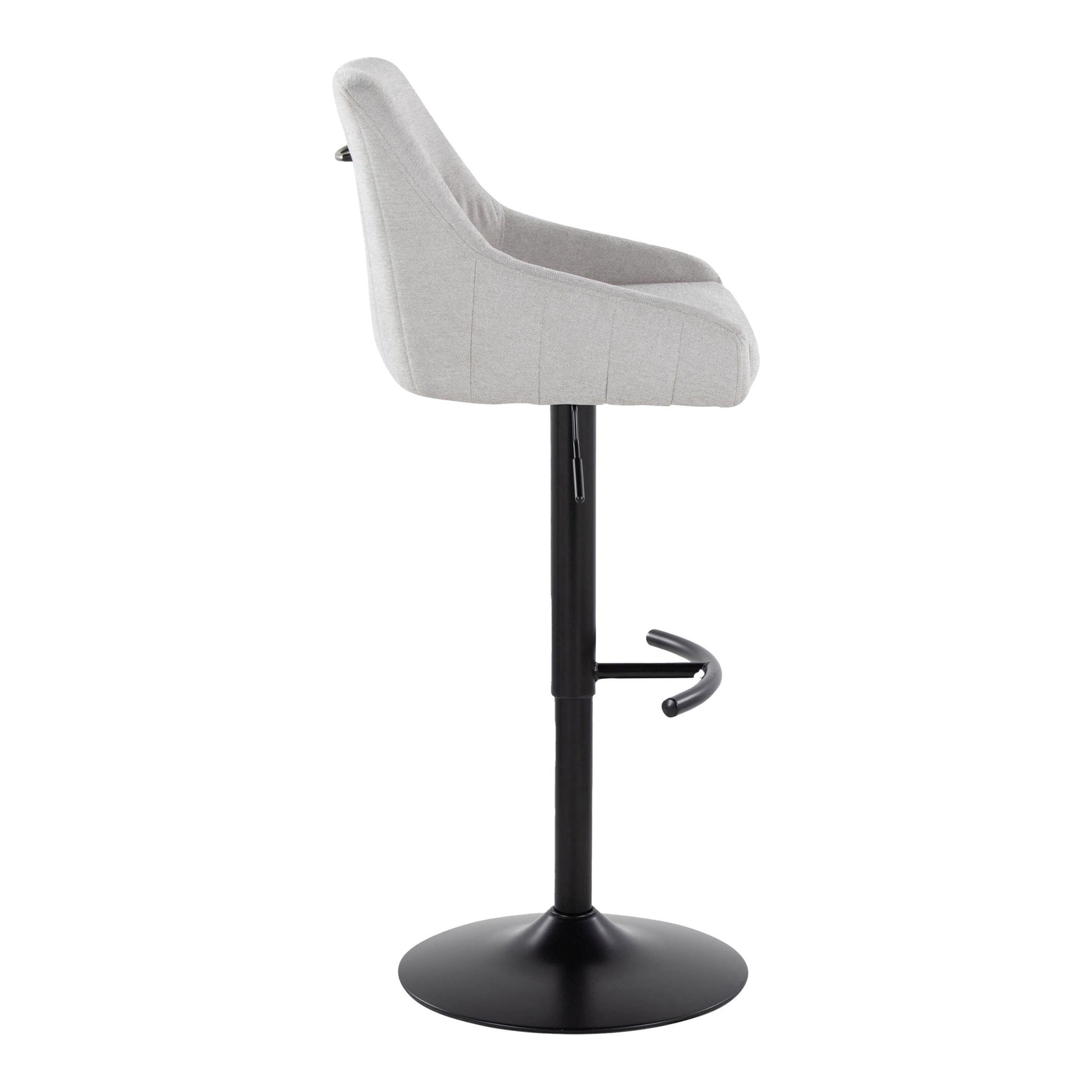 Hannah - Transitional Adjustable Barstool With Swivel With Rounded T Footrest (Set of 2) Lumi Source