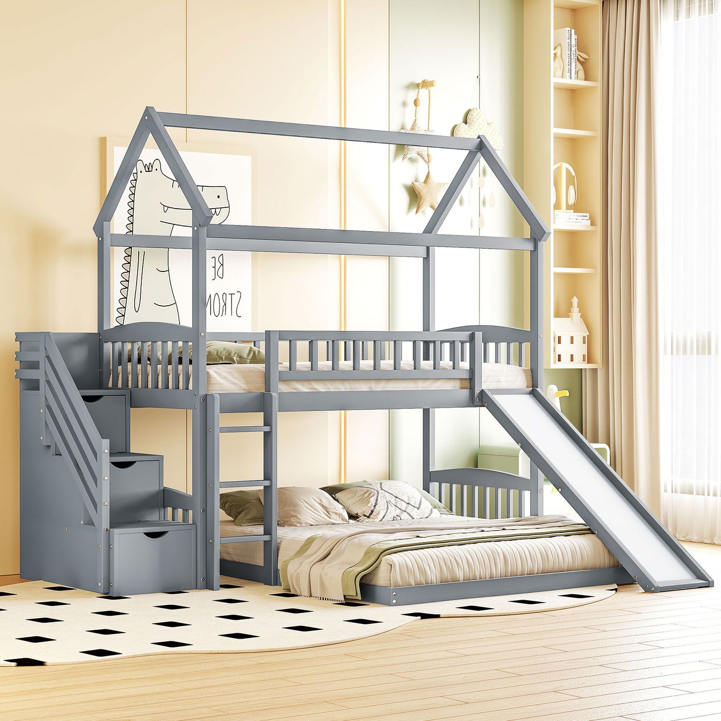 House Bunk Bed With Slide DreamHaus