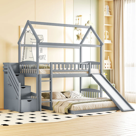 House Bunk Bed With Slide DreamHaus