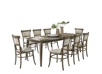 Bistro - Dining Table With Off White Fabric Dining Chairs Lilola Home