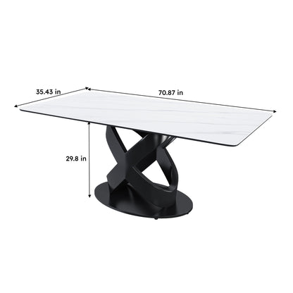 Rectangular Dining Table - Black / White Home Essentials
