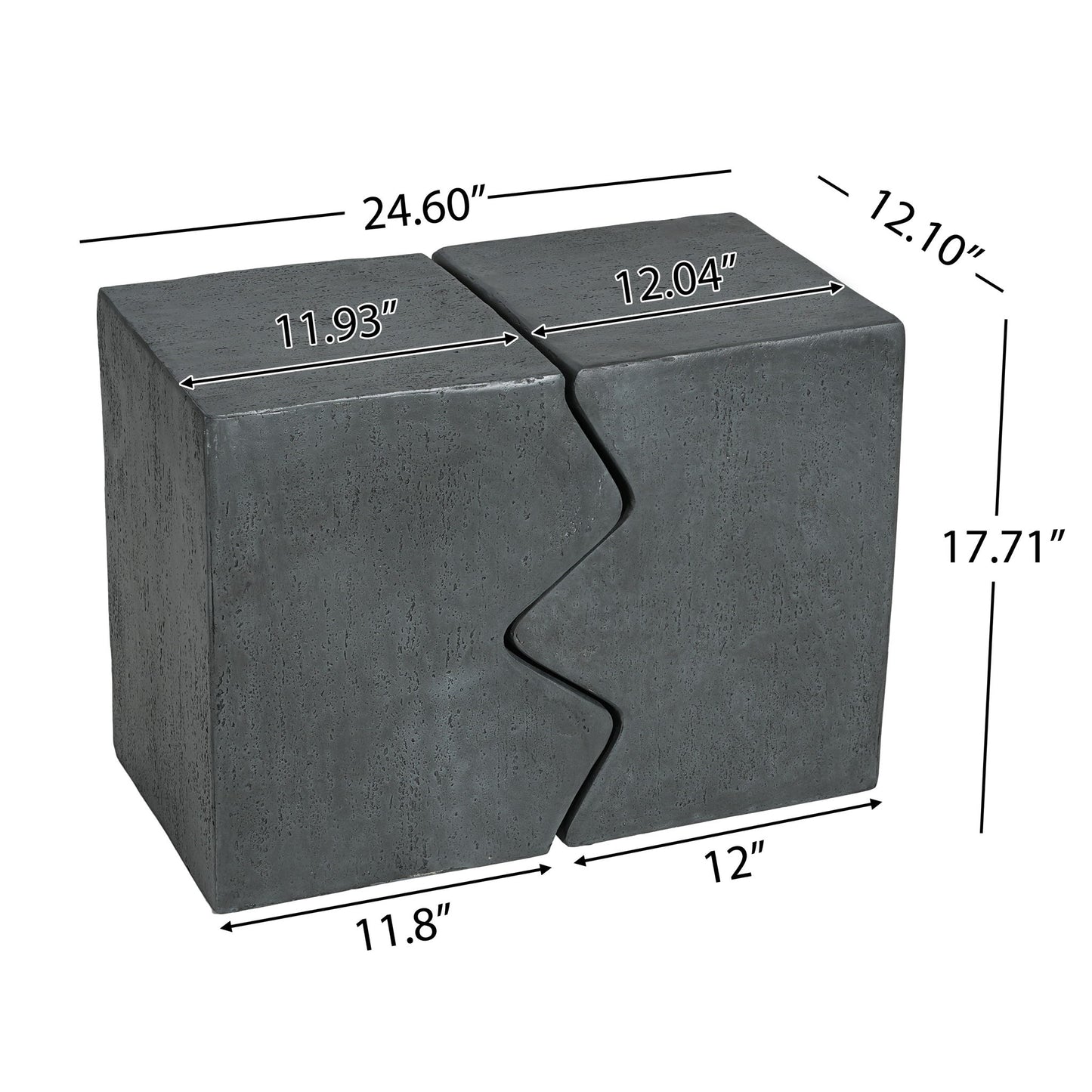 Rectangular Outdoor Indoor Accent Side Table (Set of 2) Noble House