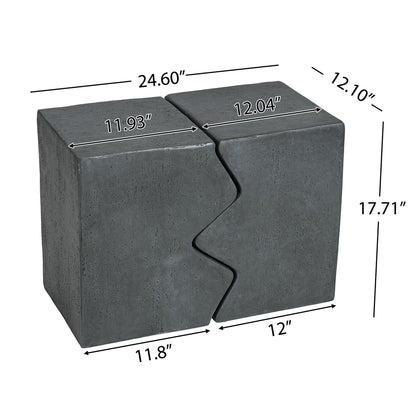 Rectangular Outdoor Indoor Accent Side Table (Set of 2) Noble House