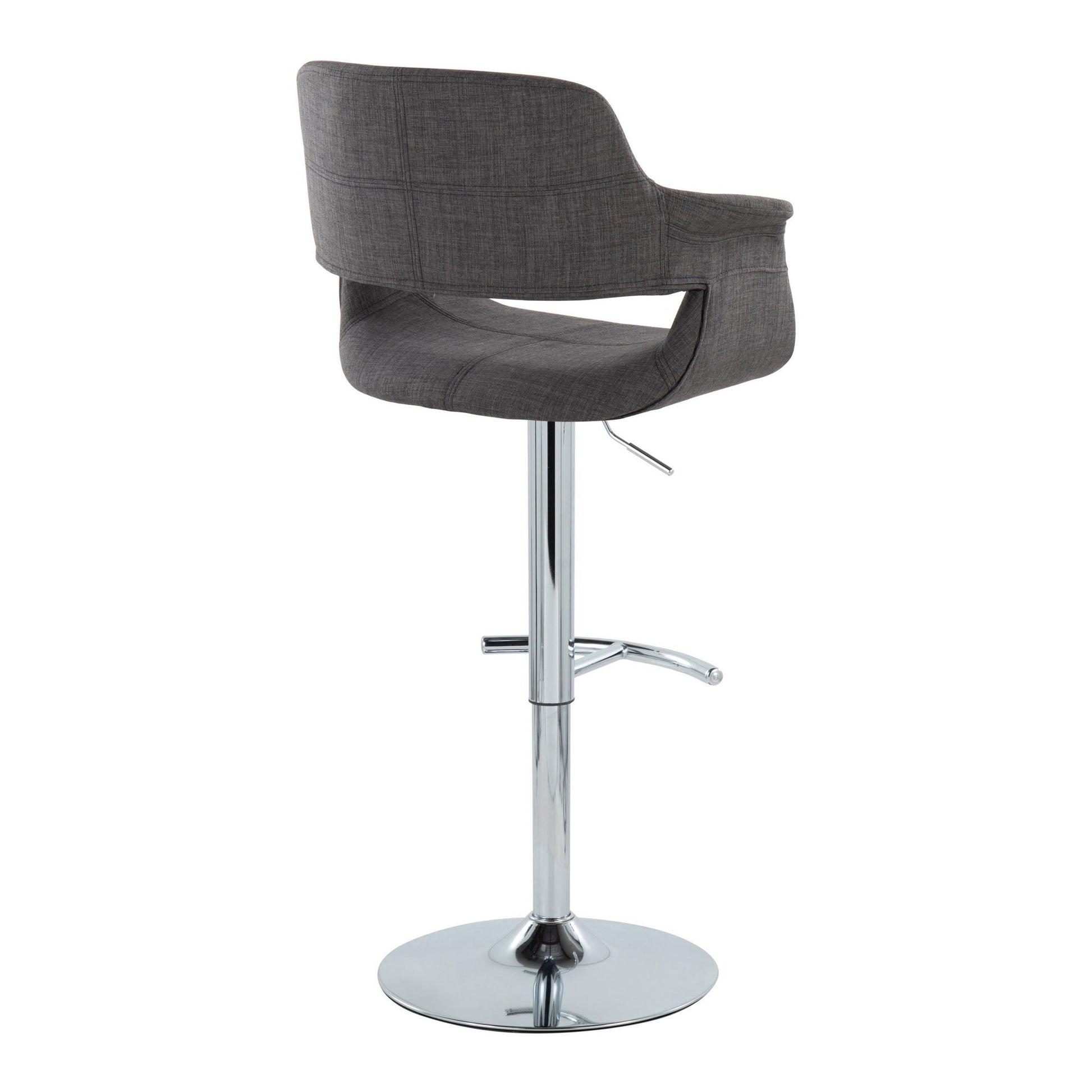 Vintage Flair - Mid Century Modern Adjustable Barstool With Swivel With Rounded T Footrest (Set of 2) Lumi Source