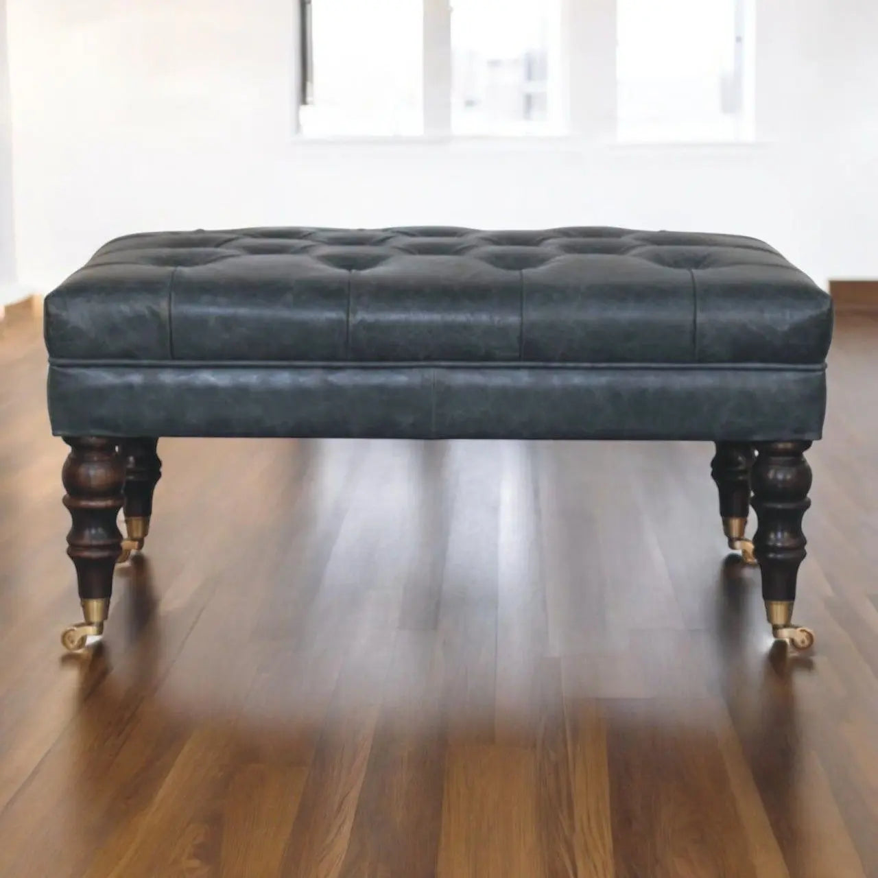 Buffalo - Leather Ottoman With Castor Legs Artisan Furniture