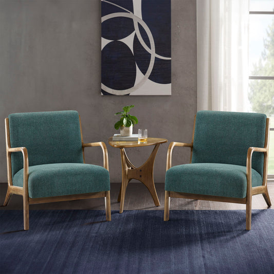 Novak - Mid-Century Modern Accent Armchair (Set of 2) - Teal INK+IVY