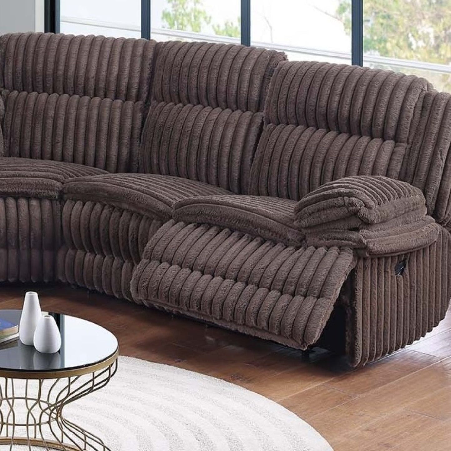 U-Shaped Sectional Sofa With Console Cup Holder, Storage Drawer, Manual Reclining Home Essentials