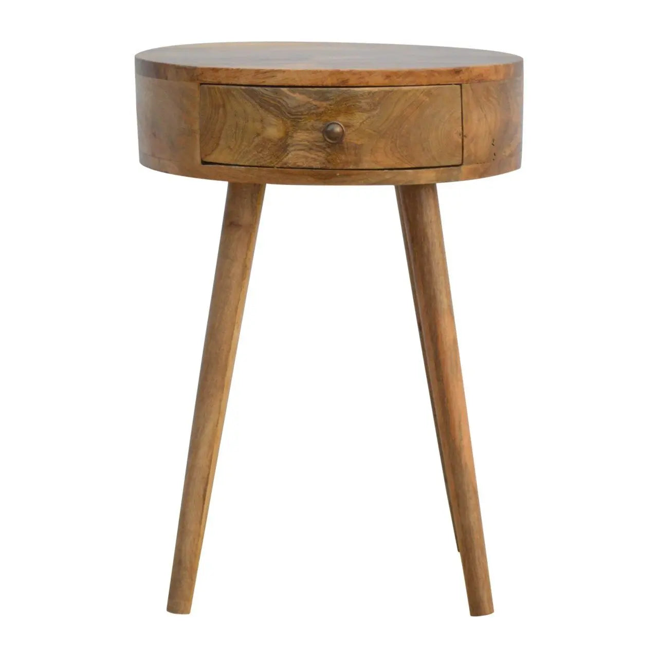 Nordic Chestnut Circular Nightstand Artisan Furniture