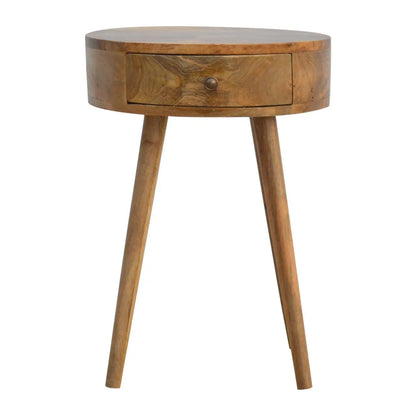 Nordic Chestnut Circular Nightstand Artisan Furniture