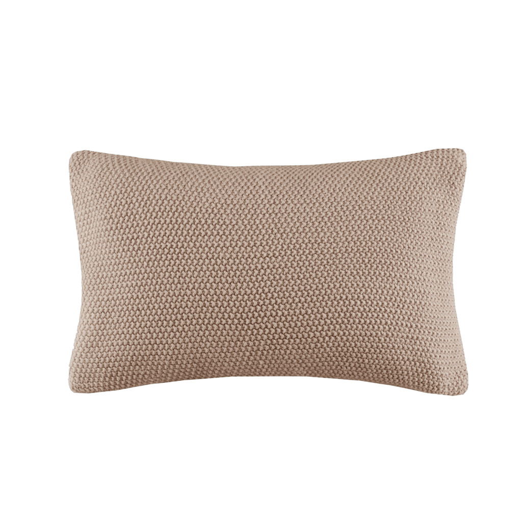 Bree Knit - Oblong Pillow Cover - Brown