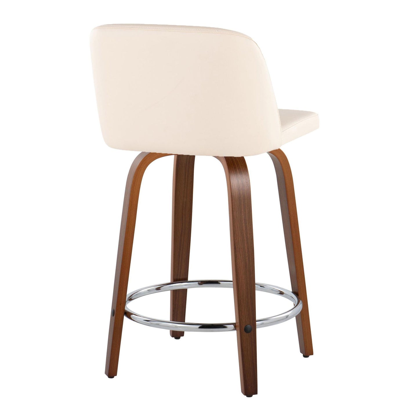 Toriano - Mid Century Modern Fixed Height Counter Stool With Swivel With Round Footrest (Set of 2) Lumi Source