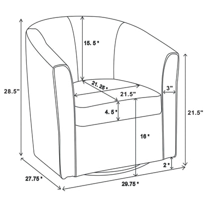 Swivel Armchair With Barrel-Back Design Furniture Max