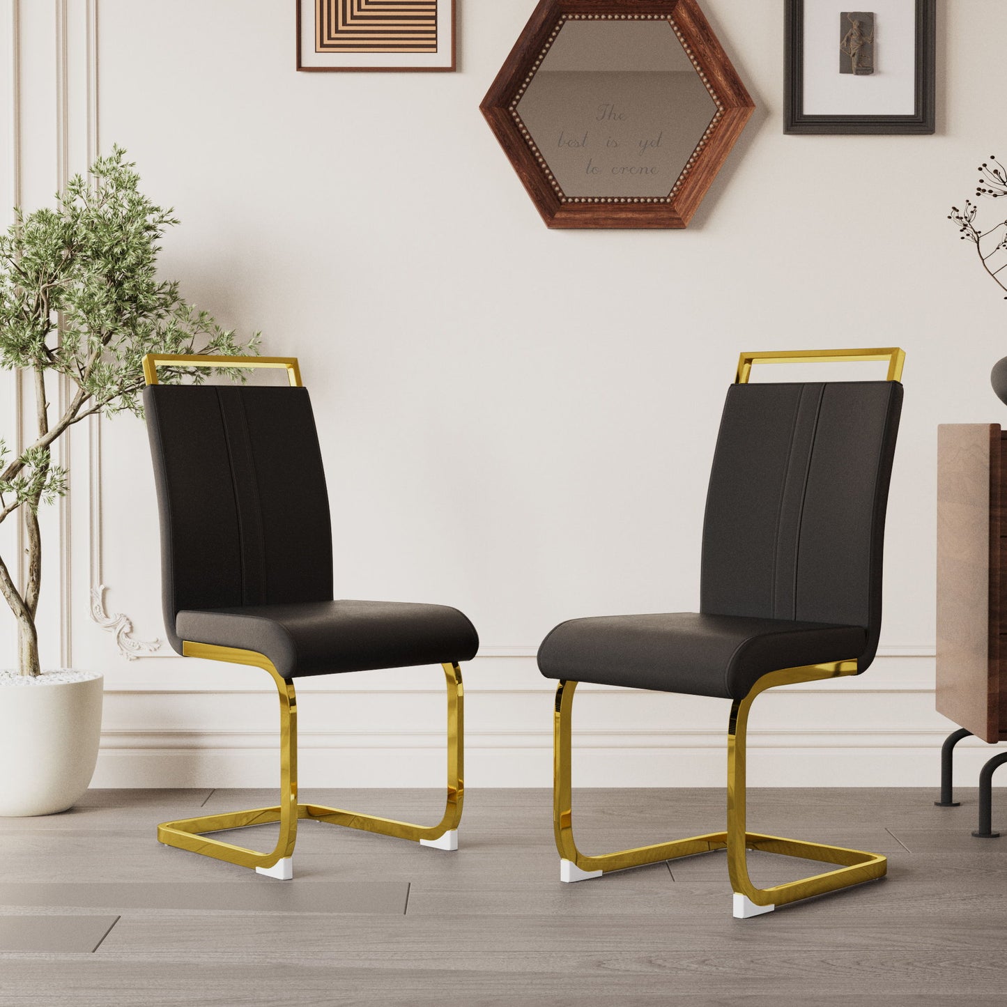 Side Dining Room Chair, Padded Seat High Back Home Essentials