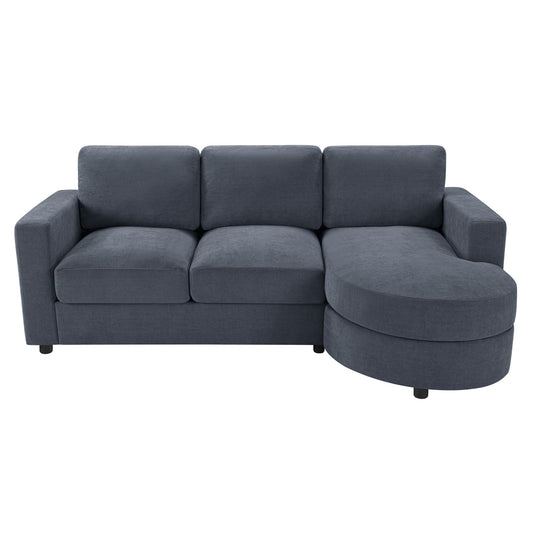 Modern L-Shaped Sectional Sofa With Curved Chaise, USB Ports, And Side Storage Pockets Hearth and Haven
