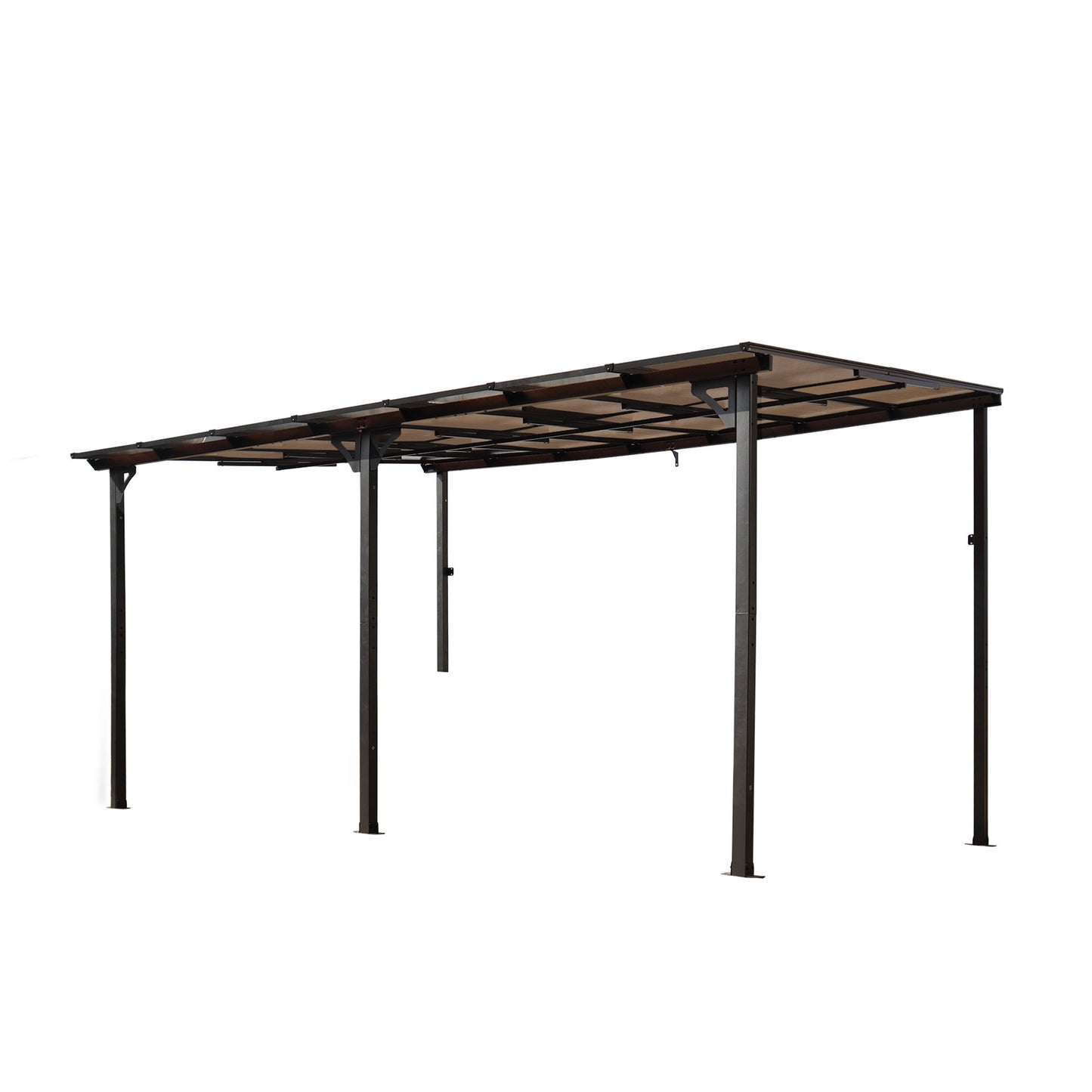 Wall Mounted Outdoor Pergola Gazebo, Heavy Duty Metal Awning With Roof Home Essentials