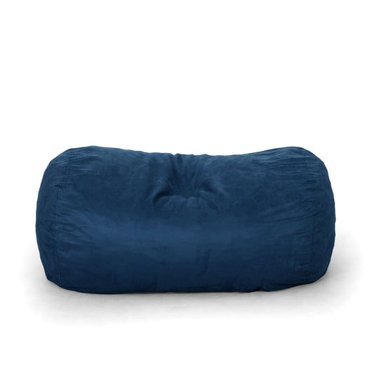 Marlin - 6.5 Foot Cylindrical Bean Bag With Removable Suede Cover - Midnight Blue Home Essentials