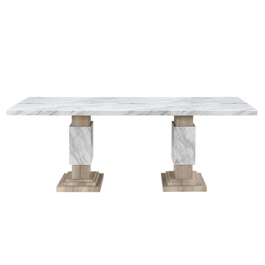 Stacey - Dining Table With Pedestal Base - Beige Global Furniture USA