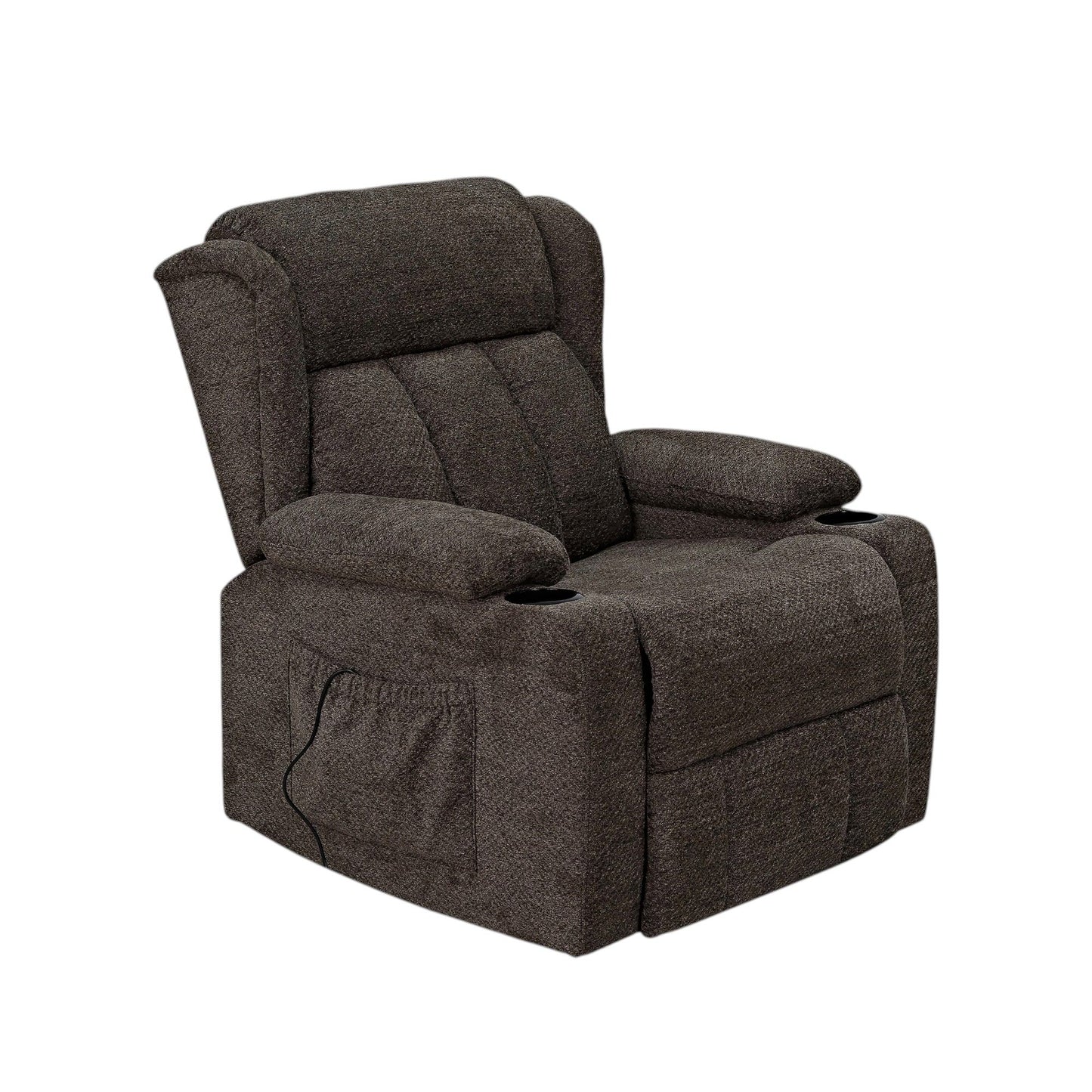 Lusio - Power Motion Recliner With Lift & Cup Holder - Brown Acme