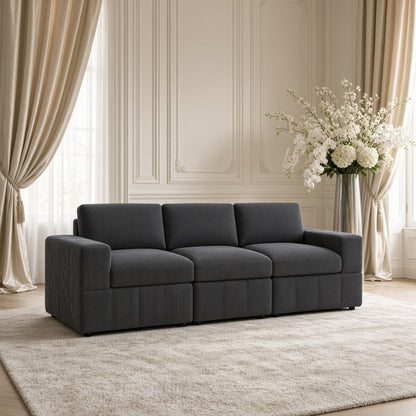 Oversized Modular Sectional Sofa 3 Piece Set For Living Room - Dark Gray Home Essentials