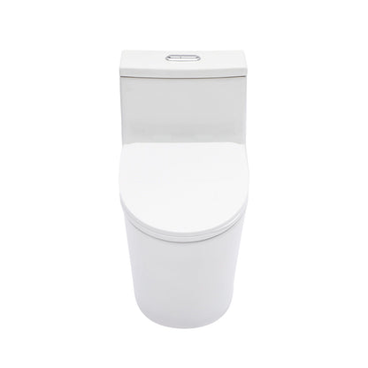 1 Piece Toilet For Bathroom, Dual Flush 1.24 / 1.43 Gpf, Soft Closing Seat - White Daily Nest