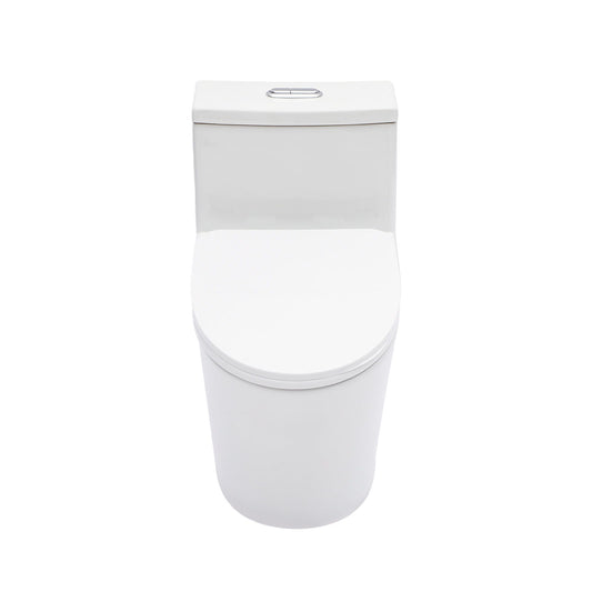 1 Piece Toilet For Bathroom, Dual Flush 1.24 / 1.43 Gpf, Soft Closing Seat - White Daily Nest