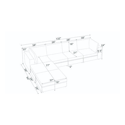 Modern Reversible Modular Sectional Home Essentials