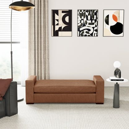 Ottoman With Unique Armrest Design For Living Spaces Noble House