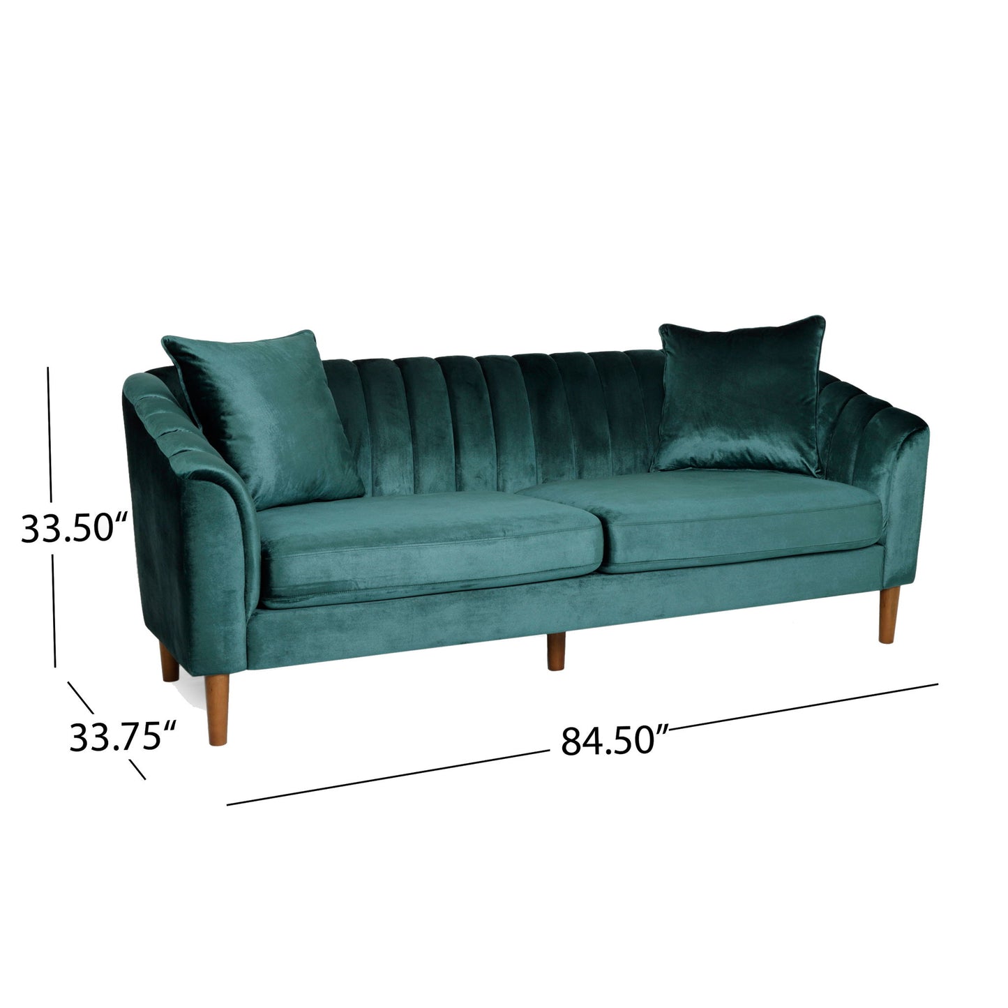 Contemporary 3 Seater Sofa With Accents Noble House