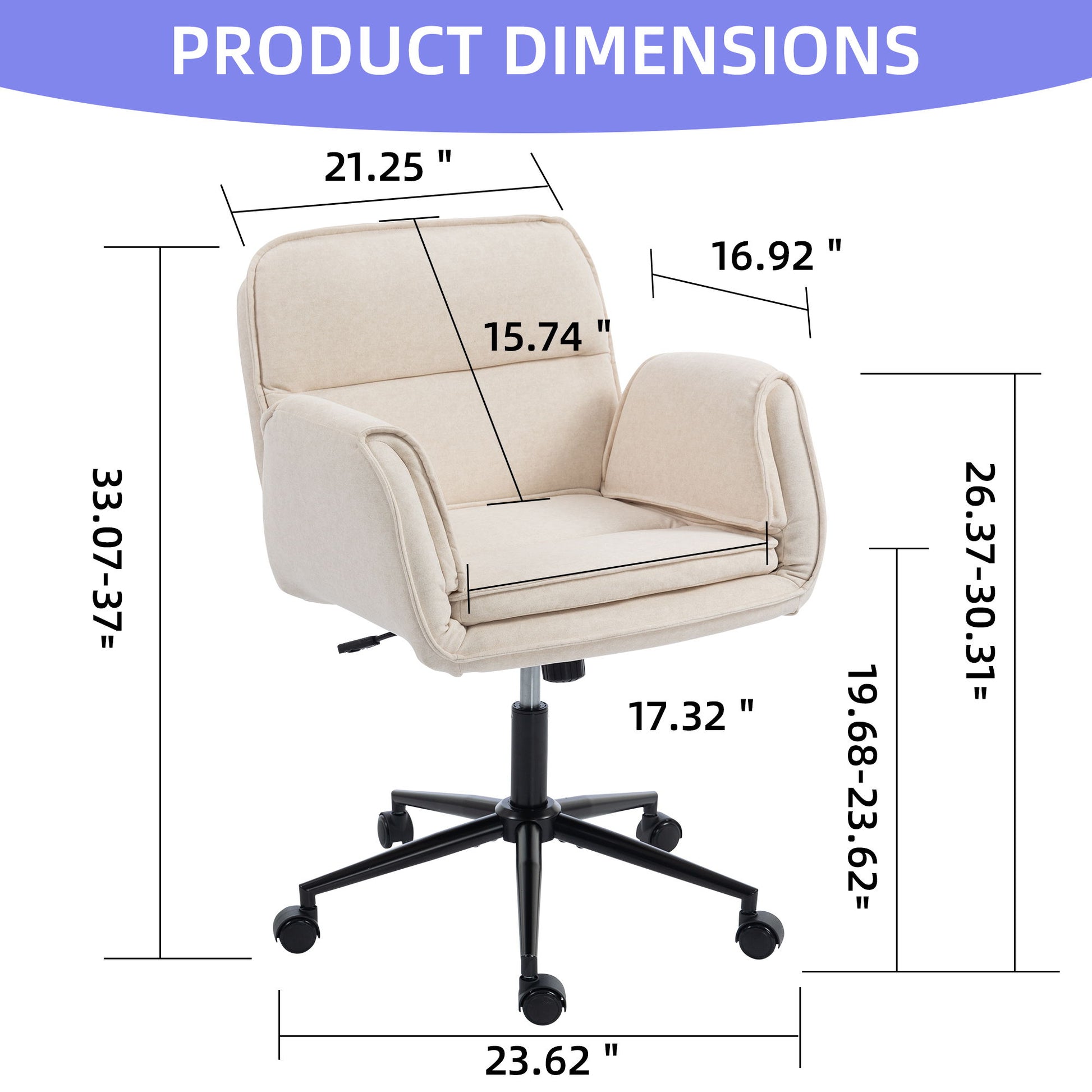 Criss Cross Swivel Desk Chair With Adjustable Armrests & Wheels For Home Office Home Essentials
