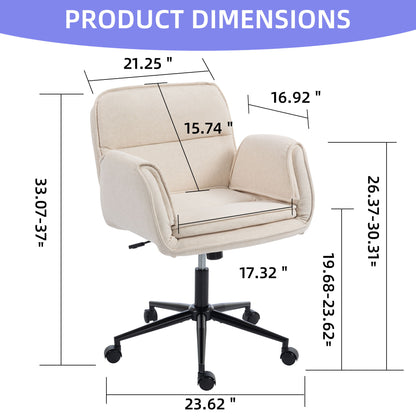 Criss Cross Swivel Desk Chair With Adjustable Armrests & Wheels For Home Office Home Essentials