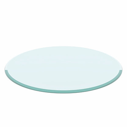 Round Tempered Glass Table Top Glass Thick Beveled Polished Edge Home Essentials