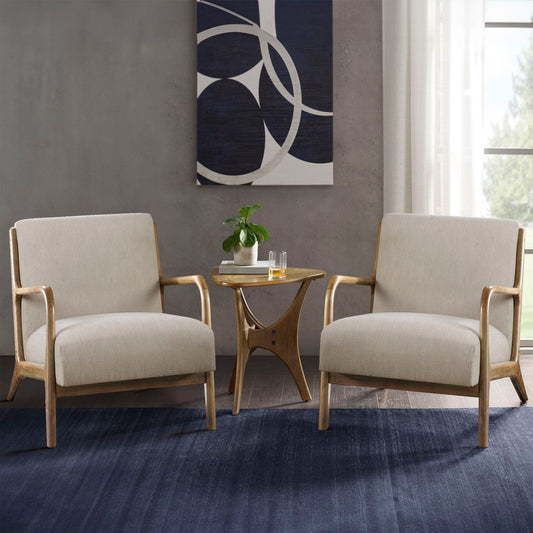 Novak - Mid-Century Modern Accent Armchair (Set of 2) - Cream INK+IVY
