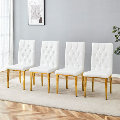 Vintage Style Armless Dining Chairs Set With Grid And Buckle Design Home Essentials