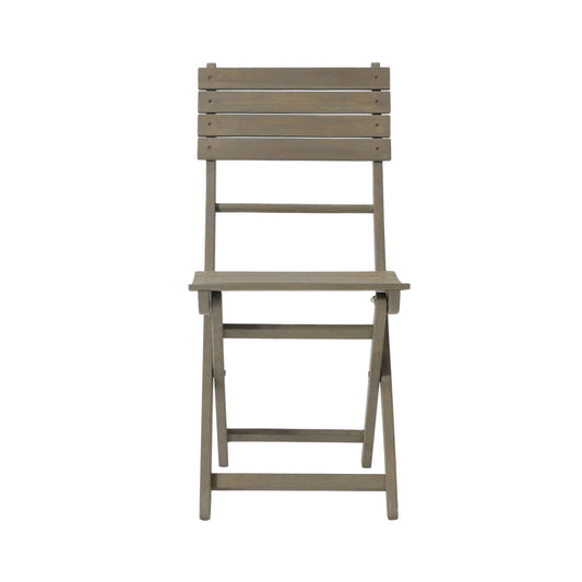 Outdoor Foldable Wood Dining Chair With Slat Design (Set of 2) Noble House