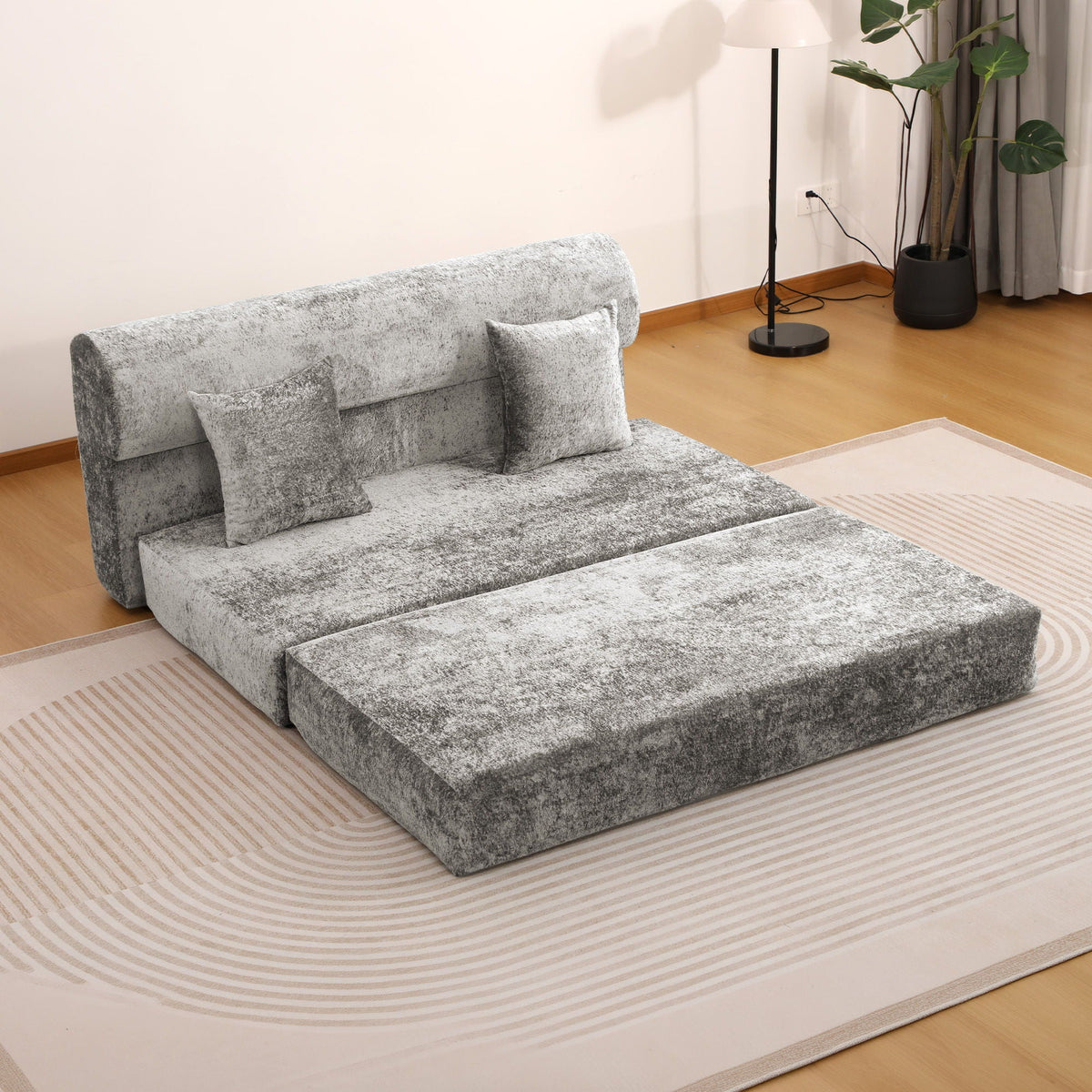 Convertible Design Sofa Bed, 2 Seater Fold Out Floor Couch Home Essentials