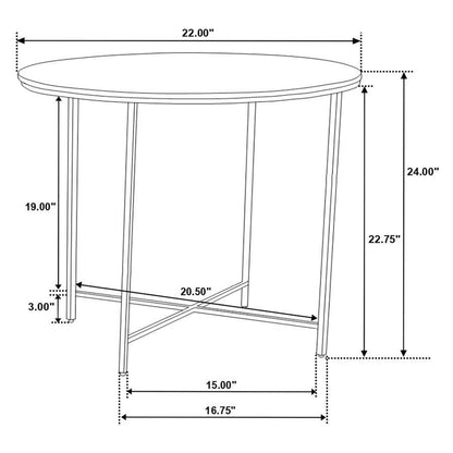 Ellison - Round Marble Top Table CoasterEssence