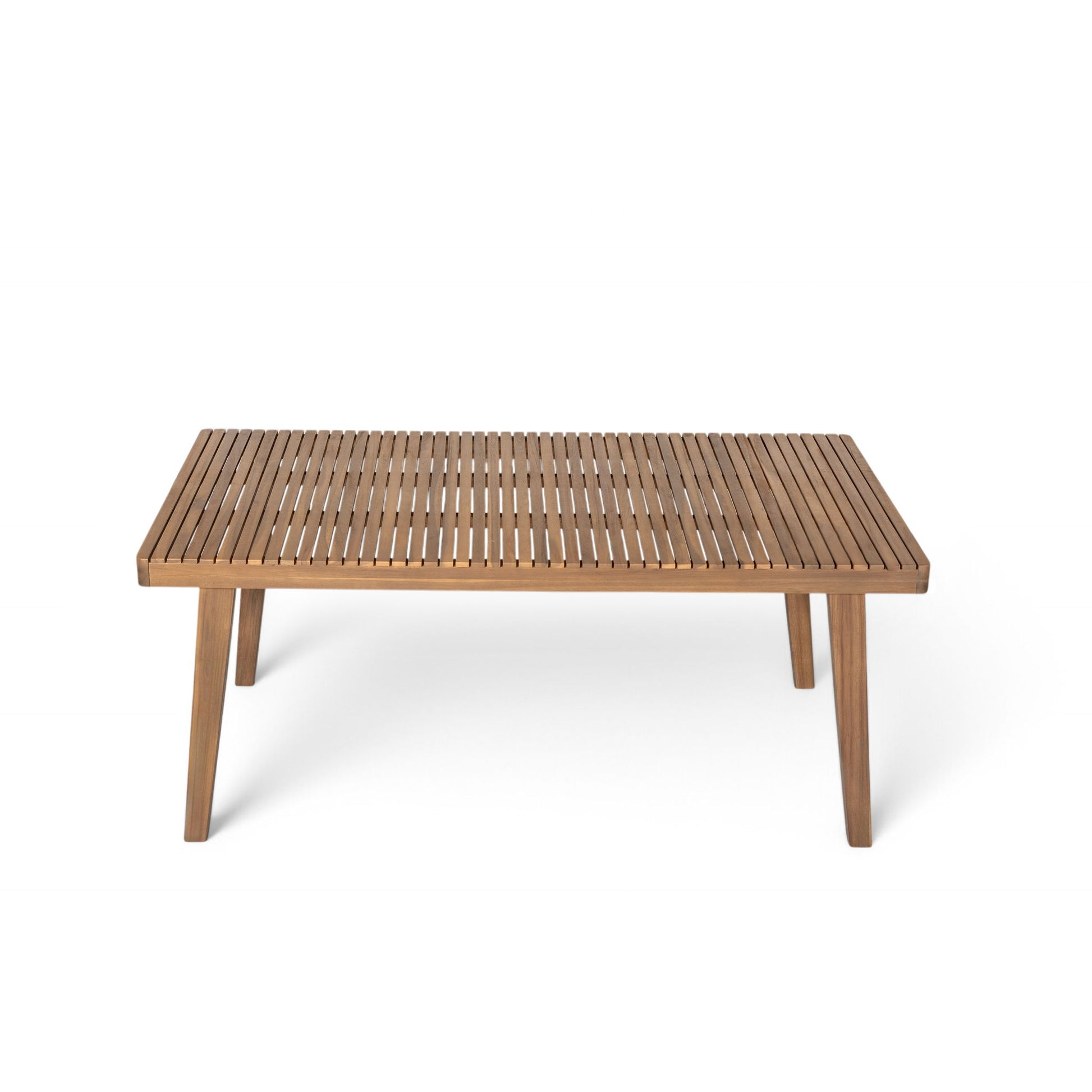 Outdoor Dining Table With Slatted Top, Ideal For Patio Noble House