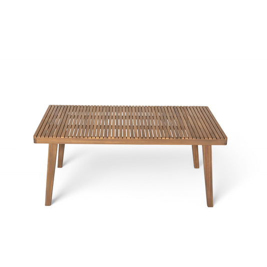 Outdoor Dining Table With Slatted Top, Ideal For Patio Noble House