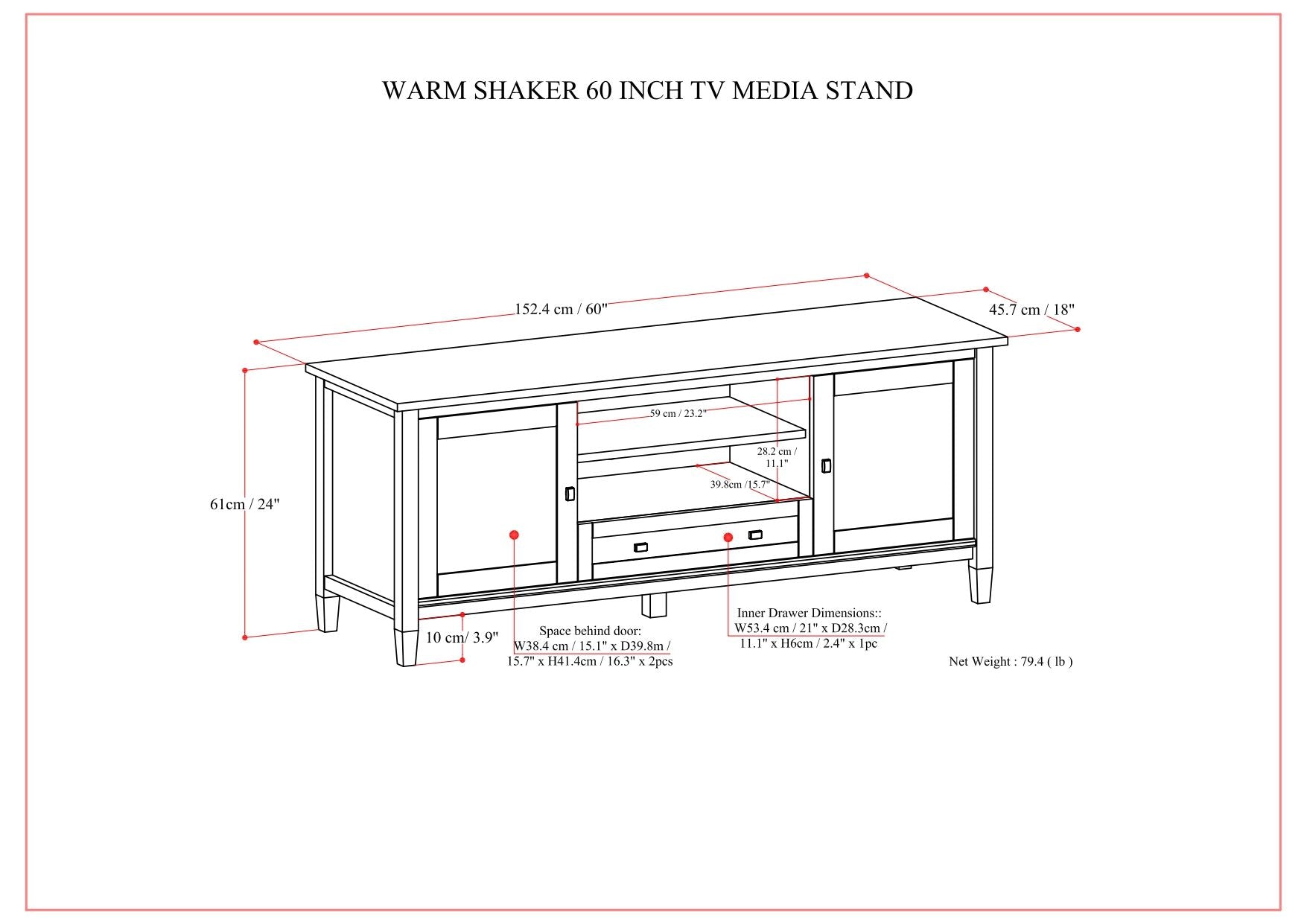 Warm Shaker - TV Media Stand - Brown Simpli-Home